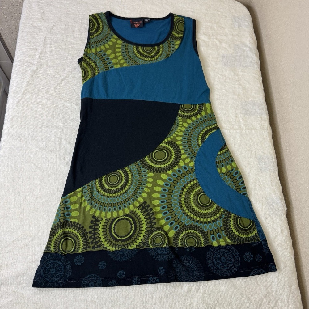 Lunieva Womens Embroidered Mini Dress Sz S Boho Hippie Sleeveless Festival Artsy - Picture 7 of 7